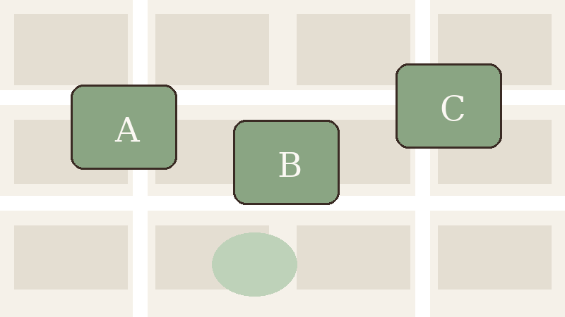 Map of our three branches